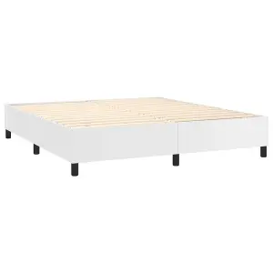 Berkfield Box Spring Bed Frame White 180x200cm 6FT Super King Faux Leather