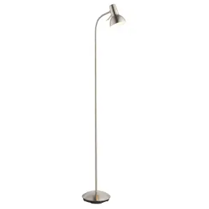 Anson Lighting Aldo Floor light finished in Satin nickel plate and gloss white