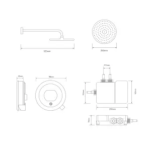 Aqualisa Optic Q Concealed valve HP/Combi Wall fed Smart Digital mixer Single-spray pattern Shower with Fixed head