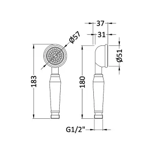 Traditional Shower Handset Replacement for Bath Shower Mixers