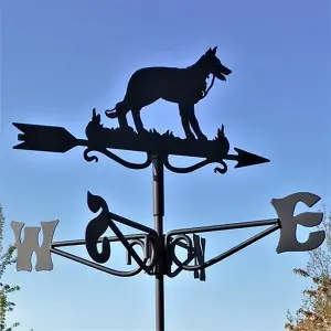 Mini German Shepherd Weathervane - Steel - L39 x W39 x H56 cm - Black