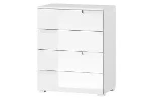 Santino White High Gloss Narrow Chest of Drawers S2