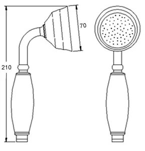 Traditional Large Shower Handset - Chrome