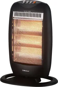 Belaco Black Halogen Heater Oscilating 400w -1200w 3 heat settings