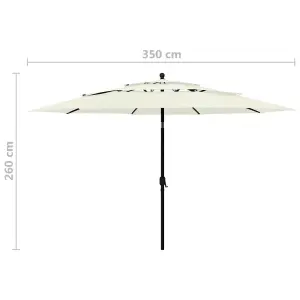 Berkfield 3-Tier Parasol with Aluminium Pole Sand 3.5 m