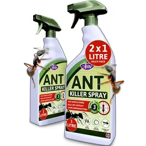 Aviro Ant Killer - Fast Acting Ant Killer Spray For Indoor And Outdoor Use. 2 Litres (2 x 1Litre)