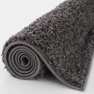 Myshaggy Collection Living Room Rugs Solid Design  Dark Grey