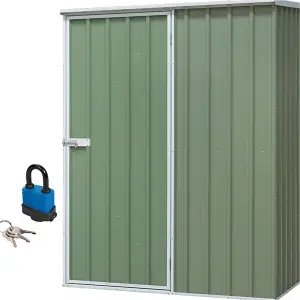 Durable 150x80cm Galvanised Steel Garden Shed - Secure Outdoor Metal Storage Solution in Green