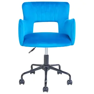 Desk Chair Velvet Blue SANILAC