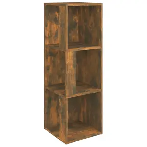 Berkfield Corner Cabinet Smoked Oak 33x33x100 cm Engineered Wood