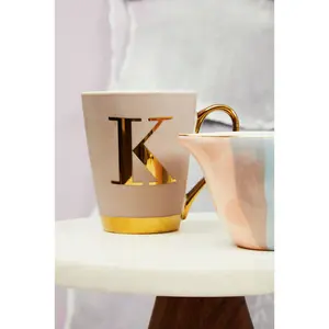 Maison by Premier Mimo Grey Frosted Deco K Letter Monogram Mug