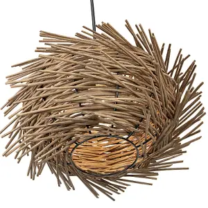 Vintage Nest Designed Natural Brown Rattan Wicker Ceiling Pendant Light Shade