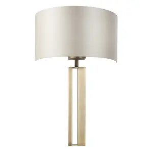 Luminosa Macerata Wall Lamp Matt Antique Brass Plate & Mink Satin Fabric