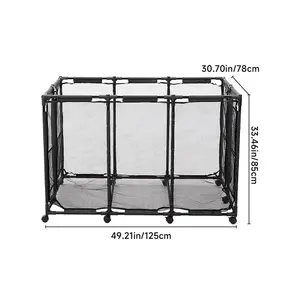 Black Outdoor Swimming Pool Breathable Mesh Removable Storage Frame with Wheels