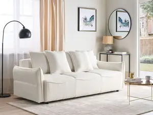 Beliani Modern Sofa Bed KRAMA White Boucle