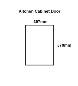 WTC White Gloss Vogue Lacquered Finish 570mm X 397mm (400mm) Slab Style Kitchen Door Fascia 18mm Thickness Undrilled