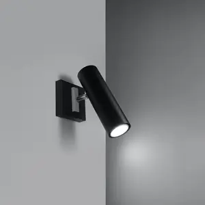 Direzione Steel Black 1 Light Classic Wall Light