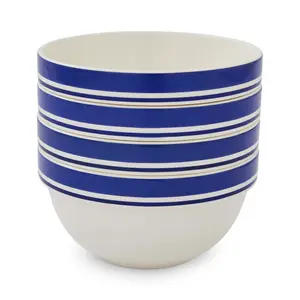 Potter's Stripe Set Of 4, 7 Inch Stacking Bowls (Set of 4) Blue