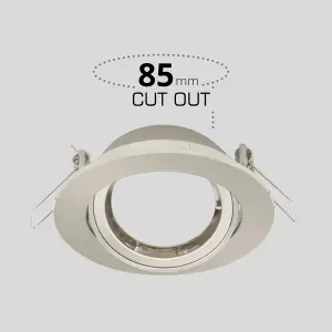 Arlec Pack 3 Adjustable Downlight Brushed Steel