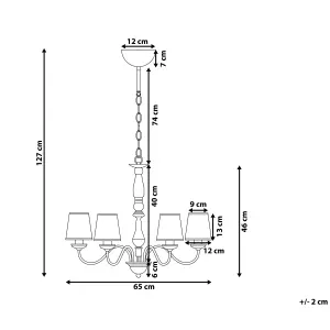 6 Light Metal Chandelier Brass BRADANO