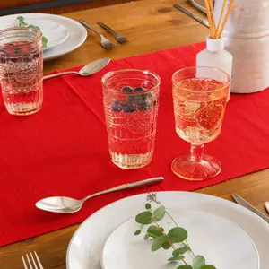 Romantic H Romantic Romantic Highball Glasses (Set of 4) Pink / 340