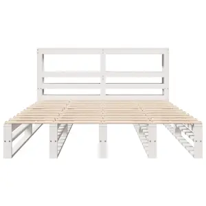 Berkfield Bed Frame without Mattress White 160x200 cm Solid Wood Pine