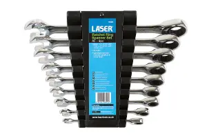 Laser Tools 6699 9pc Ratchet Ring Combination Spanner Set AF 1/4" - 3/4"