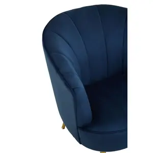 Interiors by Premier Modern Yolanda Midnight Velvet Chair, Exquisite & Cozy Desk Chair Velvet, Easy to Clean Velvet Accent Chair