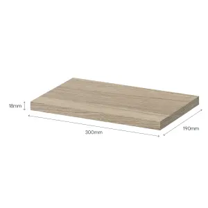 GoodHome Rigga Rectangular Floating shelf (L)30cm x (D)19cm