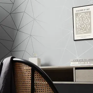 Zara Shimmer Metallic Wallpaper In Soft Grey And Silver