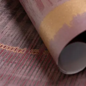 Galerie Adonea Hermes Ruby Red Metallic Stripe Smooth Wallpaper Roll