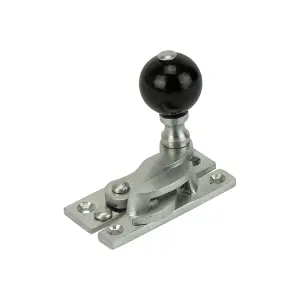 Sash Heritage Claw Fastener with Black Wood Knob (Non-Locking) - Satin Chrome