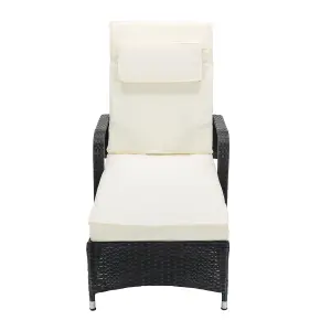 MCC Direct Rattan Sun lounger and Table Venice Black