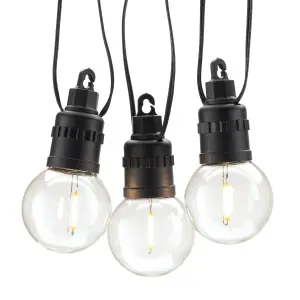 Auraglow Warm White LED Bulb Festoon String Light Set