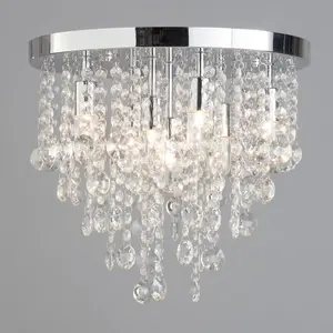 Litecraft Turin Chrome 9 Lamp Bathroom Ceiling Light