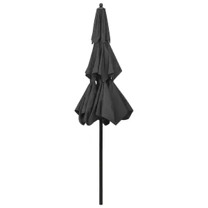 Berkfield 3-Tier Parasol with Aluminium Pole Anthracite 2.5 m