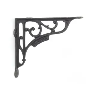 Oakcrafts - Pair of Antique Cast Iron London Euston Shelf Brackets - 195mm x 180mm