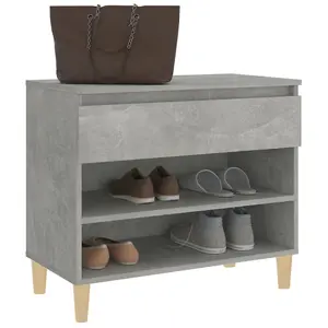 Berkfield Shoe Cabinet Concrete Grey 70x36x60 cm Engineered Wood