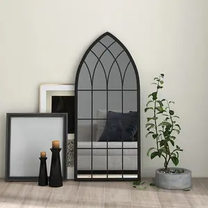 Berkfield Mirror Black 100x45 cm Iron for Indoor Use