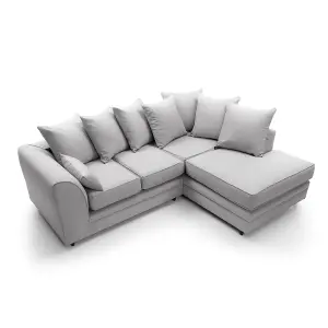 Darcy Corner Sofa Right Facing in Light Grey Linen Fabric