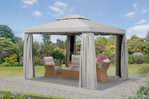 GSD Gazebo Marquee Heavy Duty Roma 3 x 3m Garden Tent Waterproof Curtains