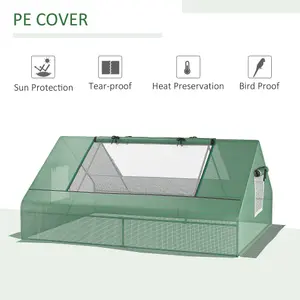 Outsunny 180 x 140 x 80cm Portable Mini Greenhouse with Zipped Windows, Green