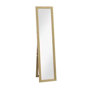 Mahalet Rectangle Wood Floor Mirror Gold