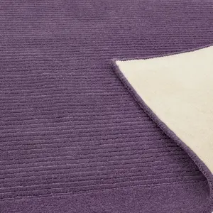 Plain Rug, Wool Rug for Living Room, Easy to Clean Handmade Rug, 9mm Thick Purple Rug for Dining Room-200cm X 290cm