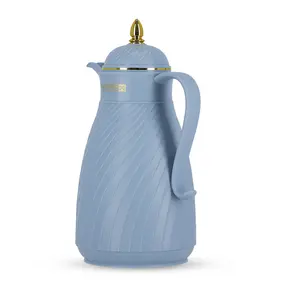 Royalford Glass Vacuum Flask, Vacuum Insulated Tea Carafe 1000ML -Heat & Cold Retention, Thermal Insulated Airpot, Blue