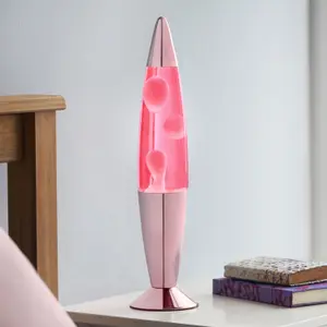 Global Gizmos Pastel Pink Retro Lava Lamp