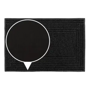 JVL Mud Grabber Spaghetti Scraper Doormat, 40x60cm, Black Border