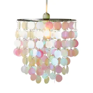 Litecraft Iridescent  Easy Fit Chrome Glow Kids Lamp Shade