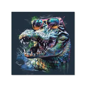 Crocodile In Glasses Splashart Kitchen Splashback