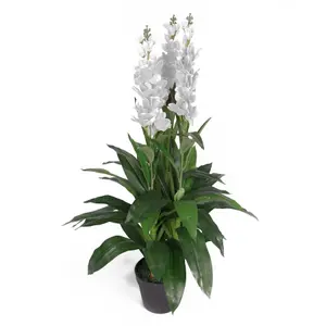 100cm Artificial Cymbidium Orchid Plant - Extra Large - White Flowers